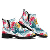 Aloha Hawaii Floral Pattern Print Flat Ankle Boots