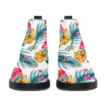 Aloha Hawaii Floral Pattern Print Flat Ankle Boots