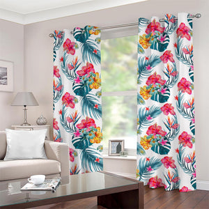 Aloha Hawaii Floral Pattern Print Grommet Curtains