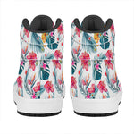 Aloha Hawaii Floral Pattern Print High Top Leather Sneakers