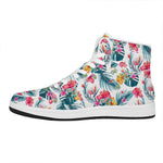 Aloha Hawaii Floral Pattern Print High Top Leather Sneakers