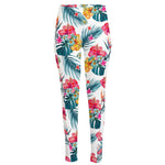 Aloha Hawaii Floral Pattern Print High-Waisted Pocket Leggings