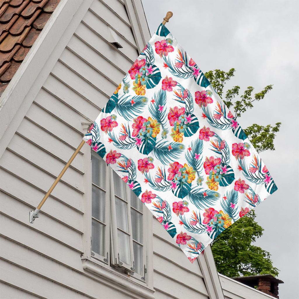 Aloha Hawaii Floral Pattern Print House Flag