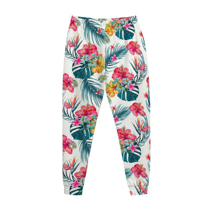 Aloha Hawaii Floral Pattern Print Jogger Pants