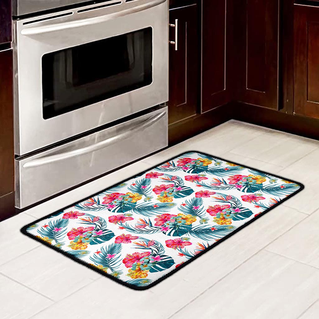 Aloha Hawaii Floral Pattern Print Kitchen Mat