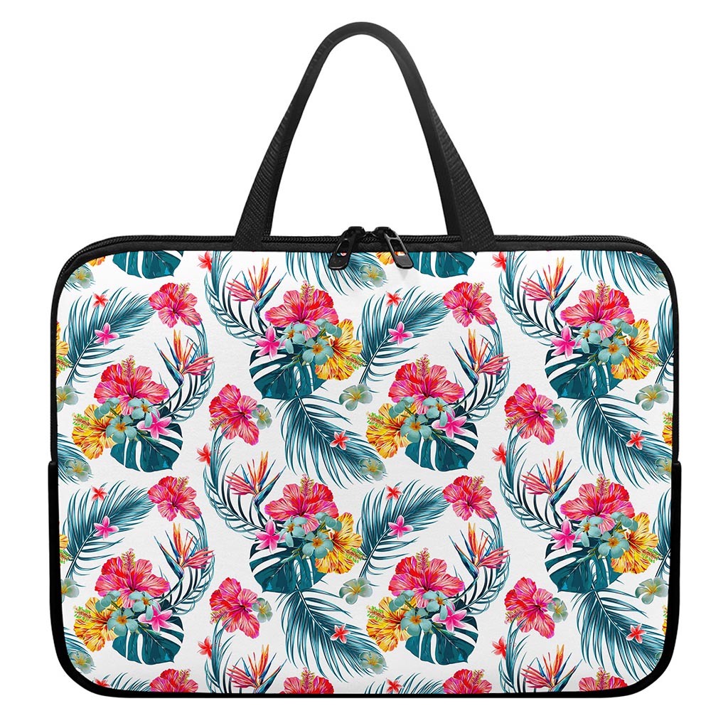 Aloha Hawaii Floral Pattern Print Laptop Sleeve With Handle