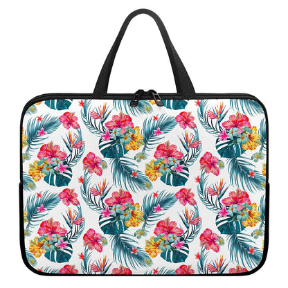 Aloha Hawaii Floral Pattern Print Laptop Sleeve With Handle