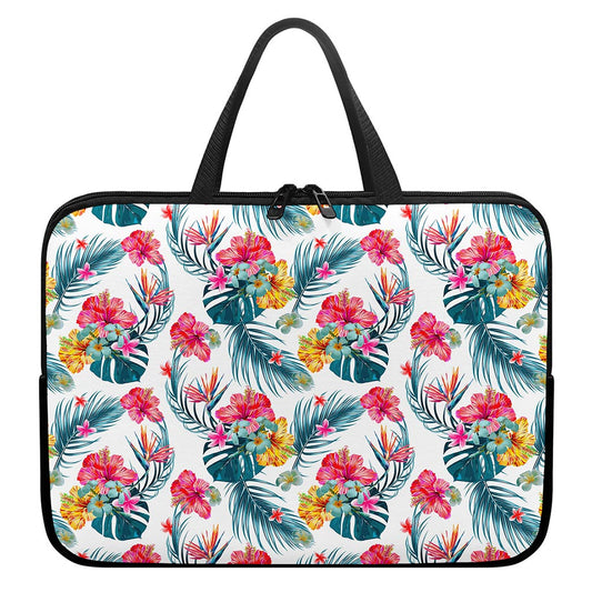 Aloha Hawaii Floral Pattern Print Laptop Sleeve With Handle