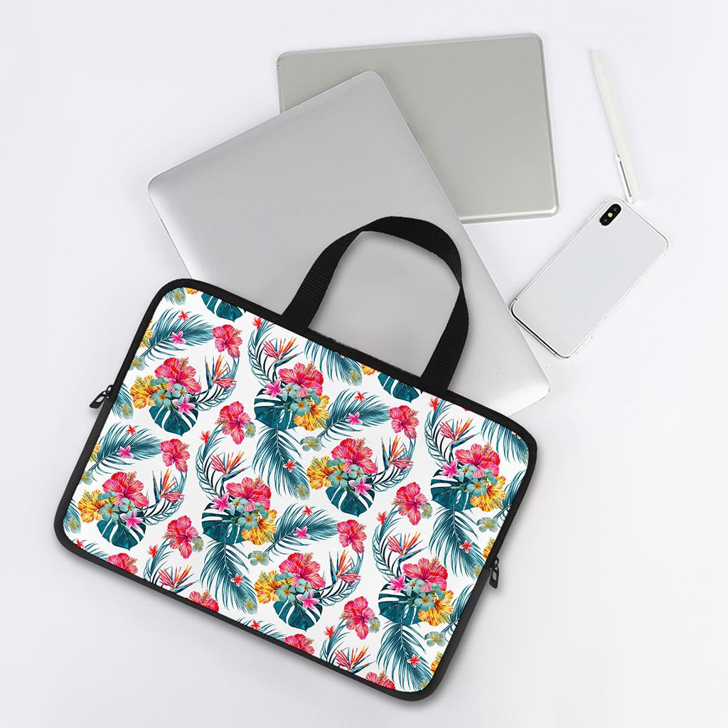 Aloha Hawaii Floral Pattern Print Laptop Sleeve With Handle