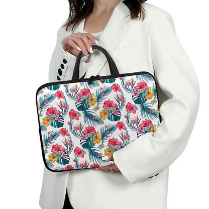 Aloha Hawaii Floral Pattern Print Laptop Sleeve With Handle