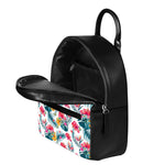 Aloha Hawaii Floral Pattern Print Leather Backpack