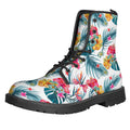 Aloha Hawaii Floral Pattern Print Lace-Up Boots