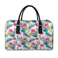 Aloha Hawaii Floral Pattern Print Leather Duffel Bag