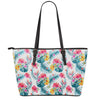 Aloha Hawaii Floral Pattern Print Leather Tote Bag