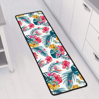 Aloha Hawaii Floral Pattern Print Long Kitchen Mat