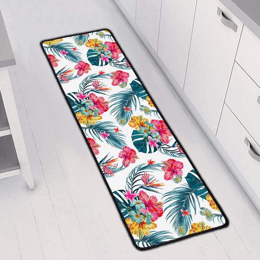Aloha Hawaii Floral Pattern Print Long Kitchen Mat