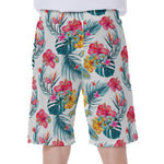 Aloha Hawaii Floral Pattern Print Men's Beach Shorts