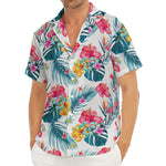 Aloha Hawaii Floral Pattern Print Men's Deep V-Neck Shirt