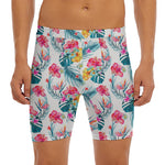 Aloha Hawaii Floral Pattern Print Men's Long Boxer Briefs