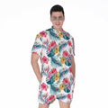 Aloha Hawaii Floral Pattern Print Men's Romper