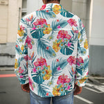 Aloha Hawaii Floral Pattern Print Men's Shirt Jacket