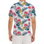 Aloha Hawaii Floral Pattern Print Men's Short Sleeve Rash Guard