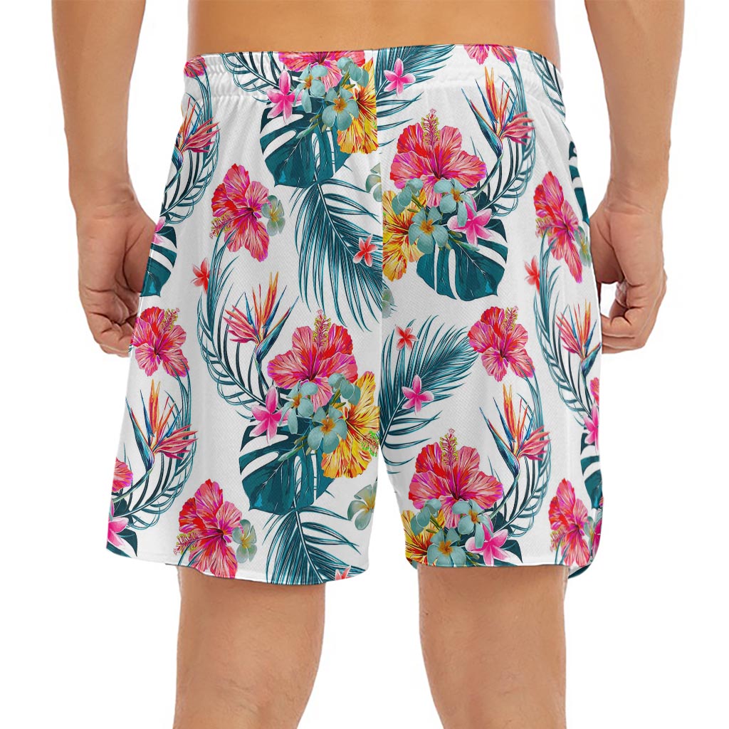 Aloha Hawaii Floral Pattern Print Men's Split Running Shorts