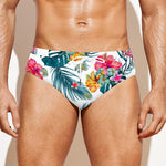 Aloha Hawaii Floral Pattern Print Men's Swim Briefs