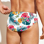 Aloha Hawaii Floral Pattern Print Men's Swim Briefs