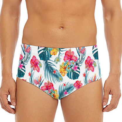 Aloha Hawaii Floral Pattern Print Men's Triangle Swim Briefs