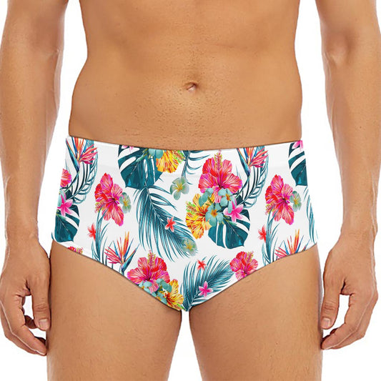 Aloha Hawaii Floral Pattern Print Men's Triangle Swim Briefs