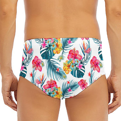 Aloha Hawaii Floral Pattern Print Men's Triangle Swim Briefs