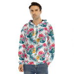 Aloha Hawaii Floral Pattern Print Men's Velvet Pullover Hoodie
