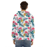 Aloha Hawaii Floral Pattern Print Men's Velvet Pullover Hoodie