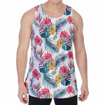 Aloha Hawaii Floral Pattern Print Men's Velvet Tank Top