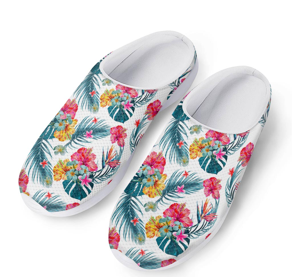 Aloha Hawaii Floral Pattern Print Mesh Casual Shoes