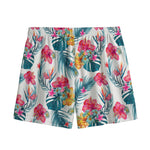 Aloha Hawaii Floral Pattern Print Mesh Shorts