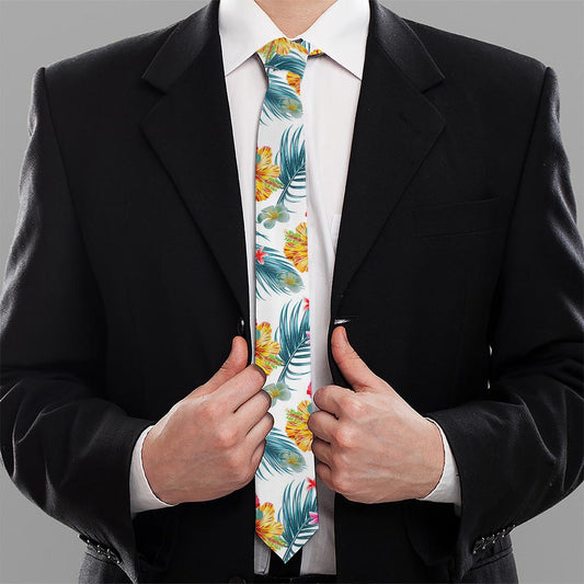 Aloha Hawaii Floral Pattern Print Necktie