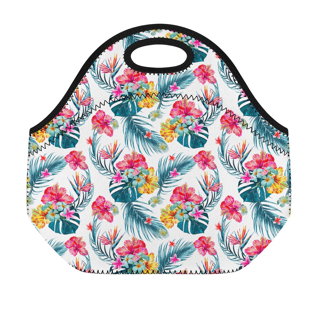 Aloha Hawaii Floral Pattern Print Neoprene Lunch Bag