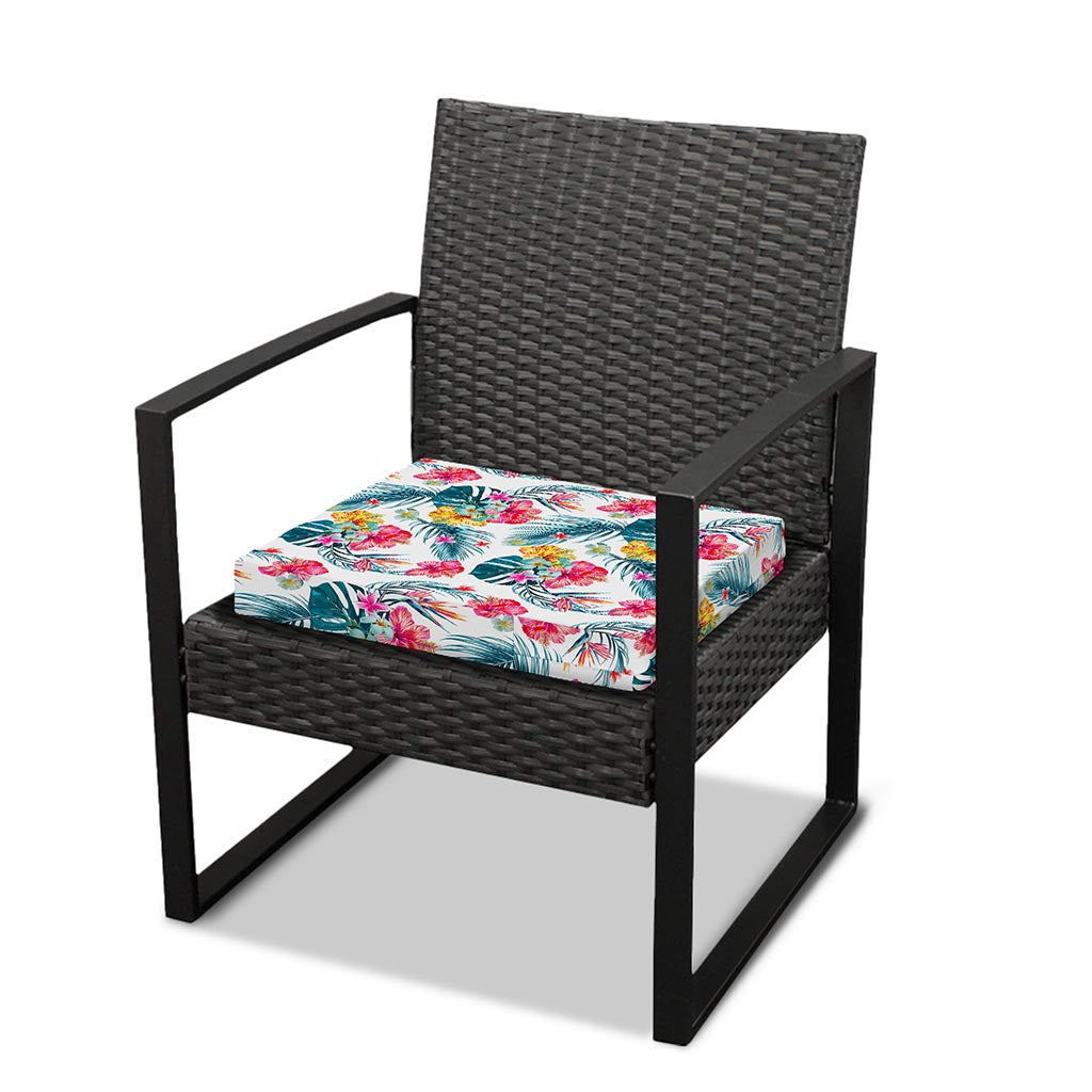 Aloha Hawaii Floral Pattern Print Outdoor Seat Cushion Cover