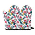 Aloha Hawaii Floral Pattern Print Oven Mitts