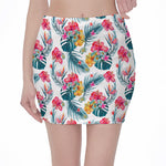 Aloha Hawaii Floral Pattern Print Pencil Mini Skirt