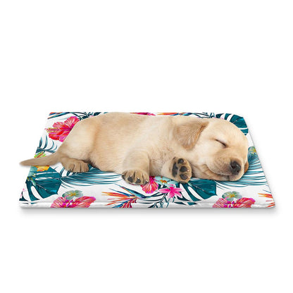 Aloha Hawaii Floral Pattern Print Pet Cooling Mat Cover