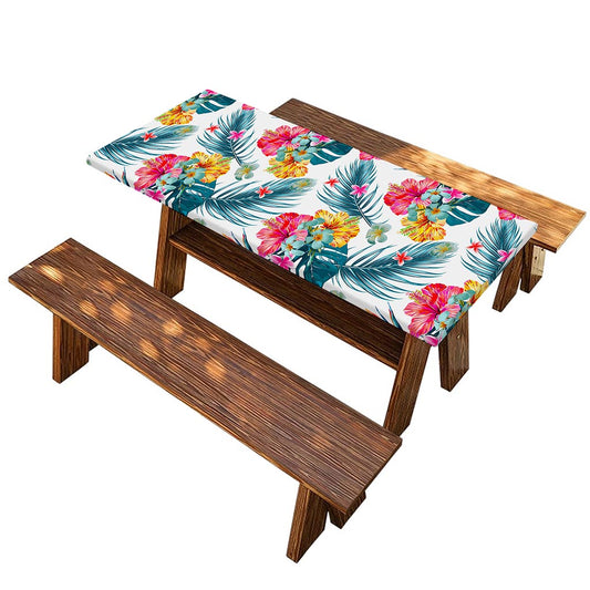 Aloha Hawaii Floral Pattern Print Picnic Table Cover
