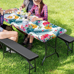 Aloha Hawaii Floral Pattern Print Picnic Table Cover