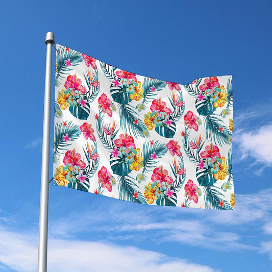 Aloha Hawaii Floral Pattern Print Polyester Flag