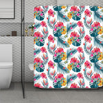Aloha Hawaii Floral Pattern Print Polyester Shower Curtain