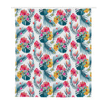 Aloha Hawaii Floral Pattern Print Polyester Shower Curtain