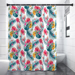 Aloha Hawaii Floral Pattern Print Premium Shower Curtain