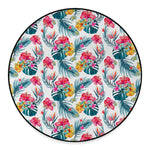 Aloha Hawaii Floral Pattern Print Round Floor Mat